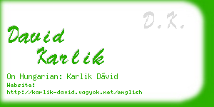 david karlik business card