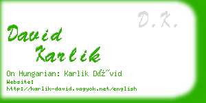 david karlik business card